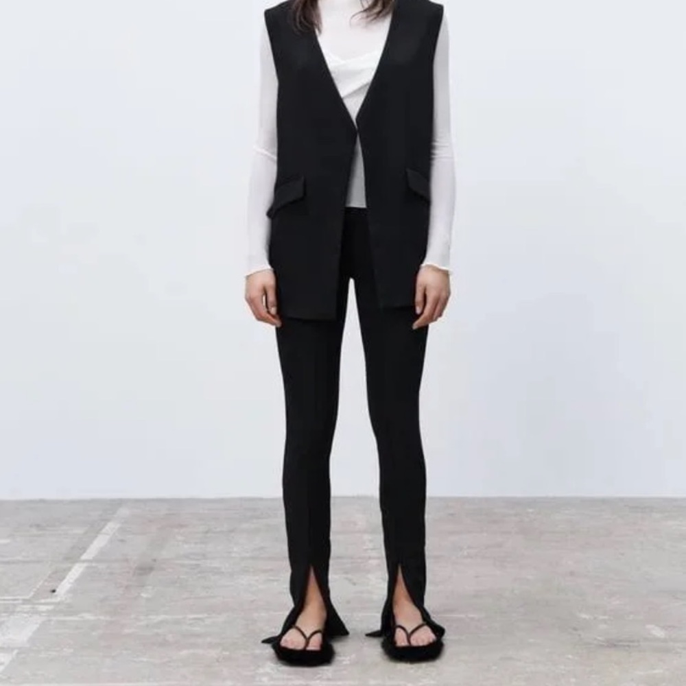 ZARA RIBBED SLIT LEGGINGS